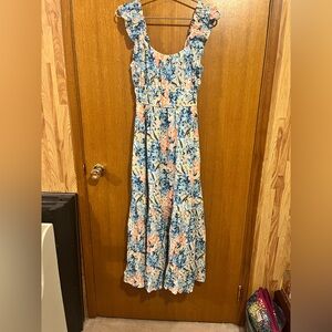 Abercrombie & Fitch Floral Dress with Blue and Pink